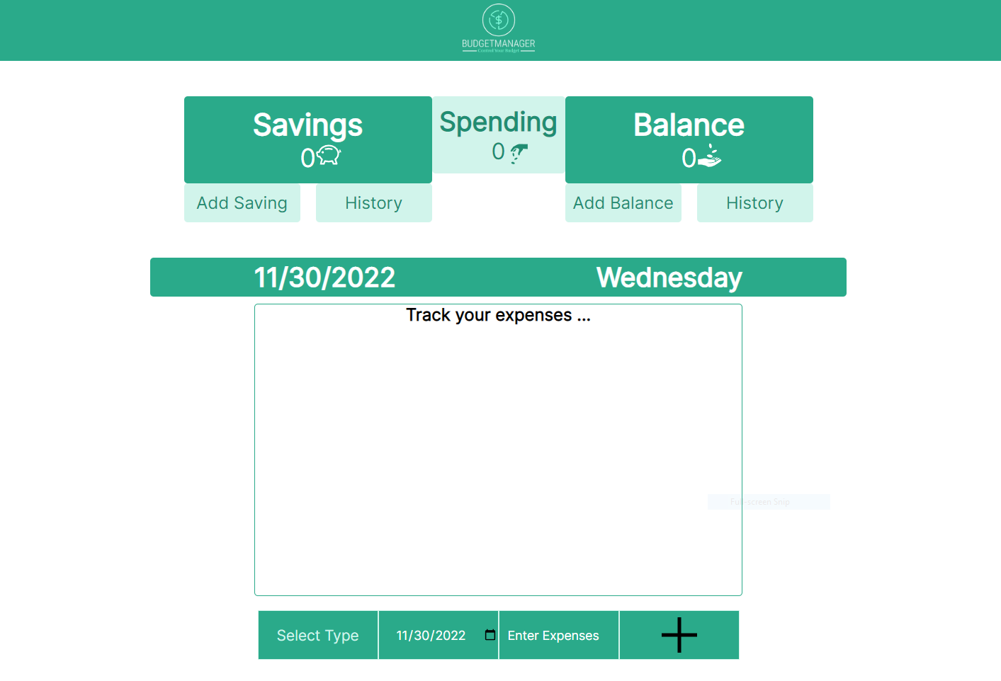 Budget Manager project