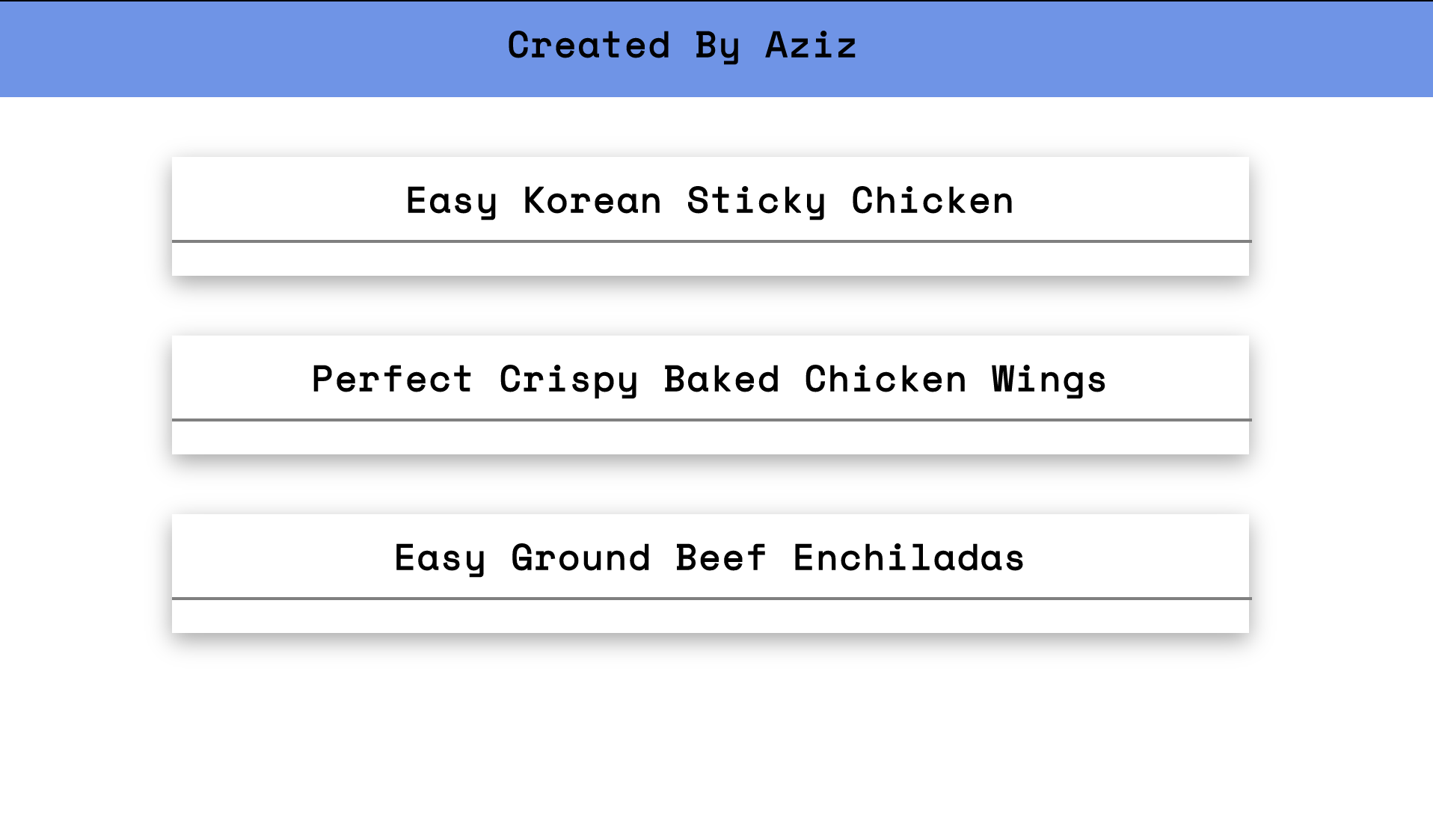 food recipes project