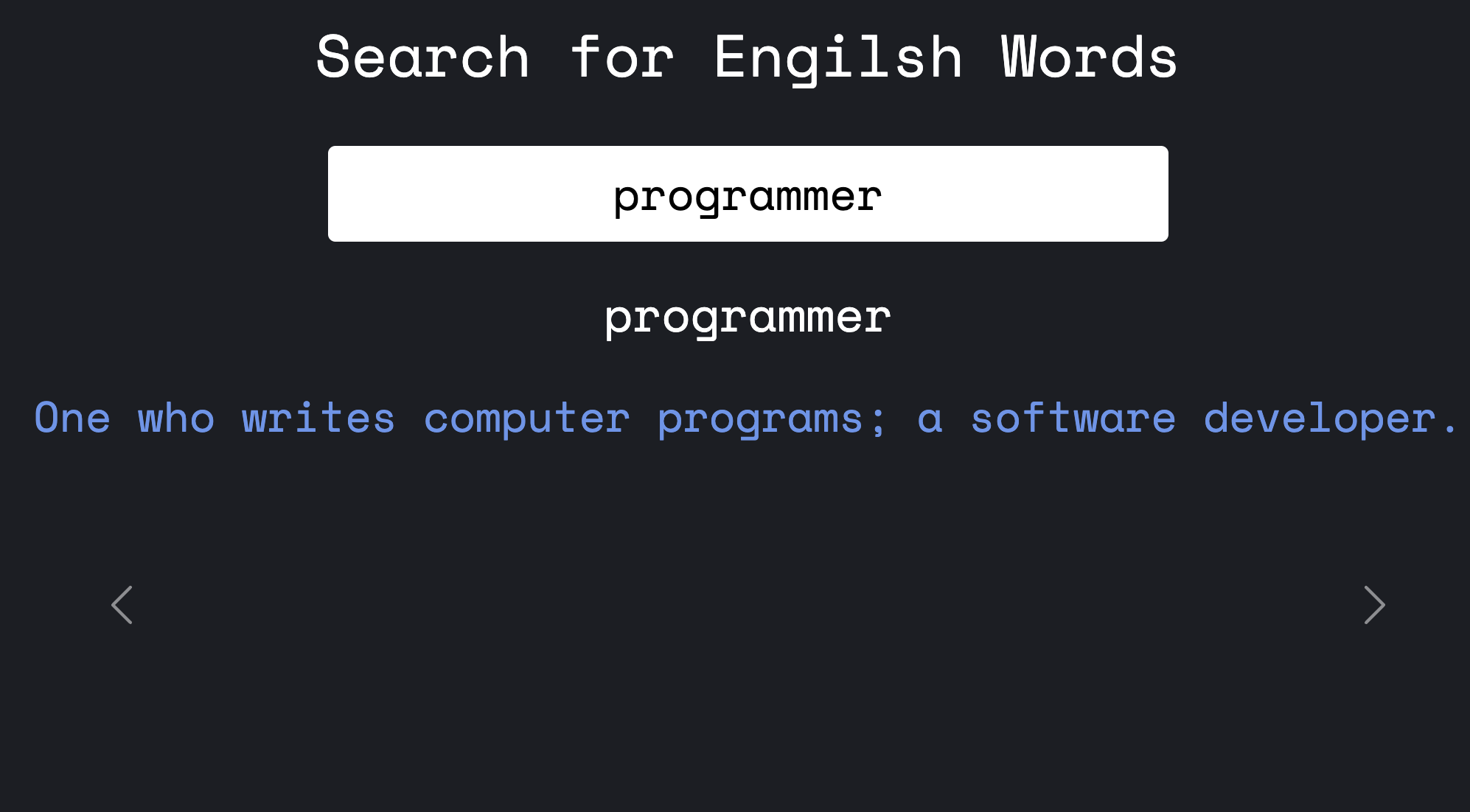 english words Definition